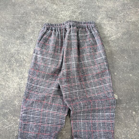 Vintage Wool Pants Womens 6 Gray Brown Plaid Tartan Cuffed Loose Waist 24 - Picture 4 of 7